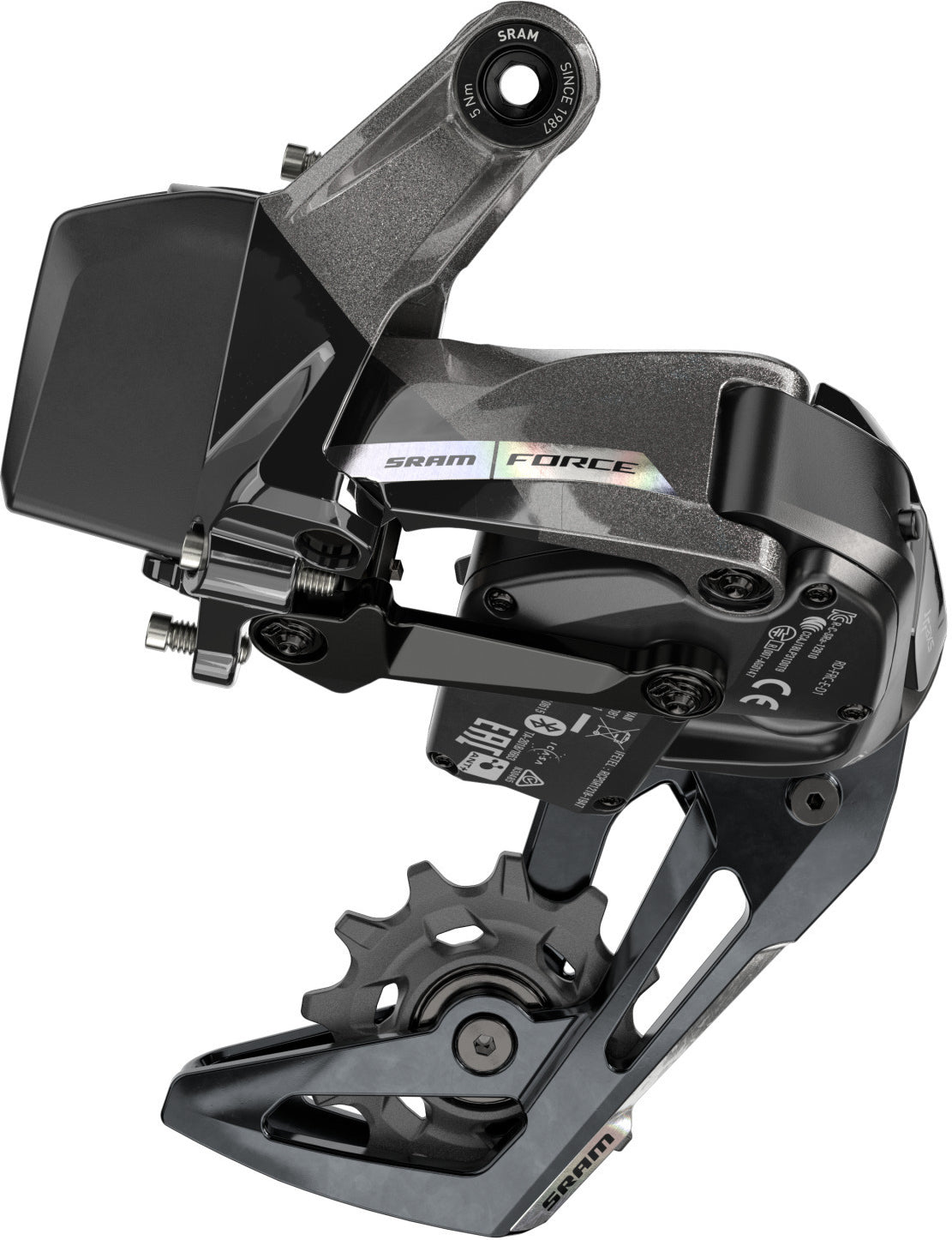 Cambio trasero SRAM Force AXS XPLR 12v, max. 44T, Iridescent (sin batería) tornasolado – detalle